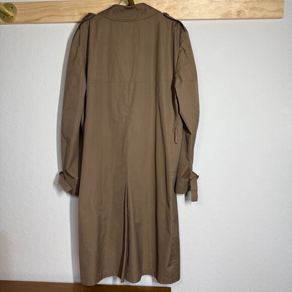 Men's London Fog Traditional Double‎ Breasted Tan Trench Coat Size 46 Regular - Picture 8 of 8